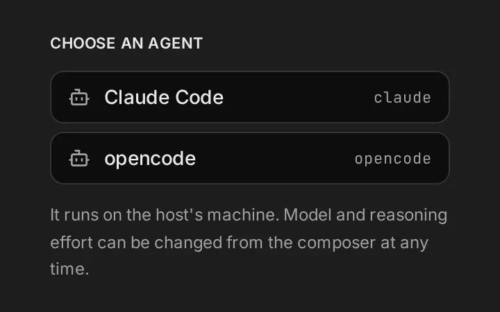 A new agent frame: choose an agent